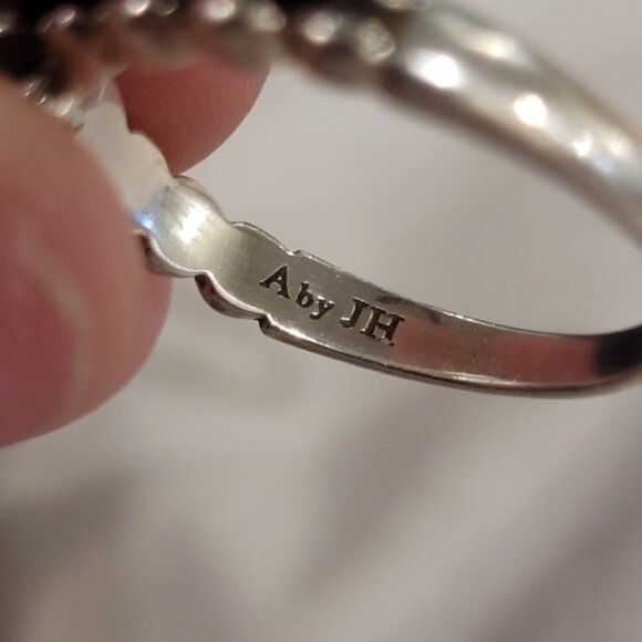 John Hardy Angela Sterling Silver Two Scalloped Design Band Chalcedony S… - Picture 7 of 9